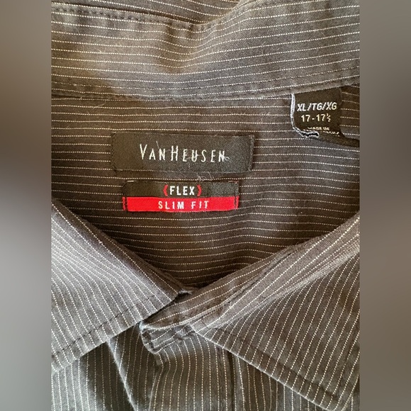 Van Heusen Shirts Mens Long Sleeve Button Down Striped Grey XL 2 pack - Picture 8 of 13